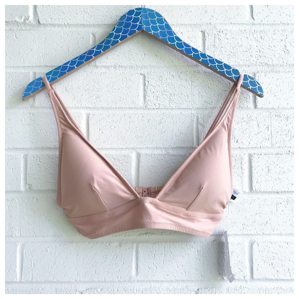 J. Crew Peach Plunge V-Neck Bikini Swim Top - Picture 1 of 8